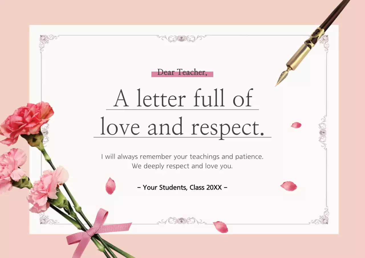 Pink Elegant Appreciation Letter Poster