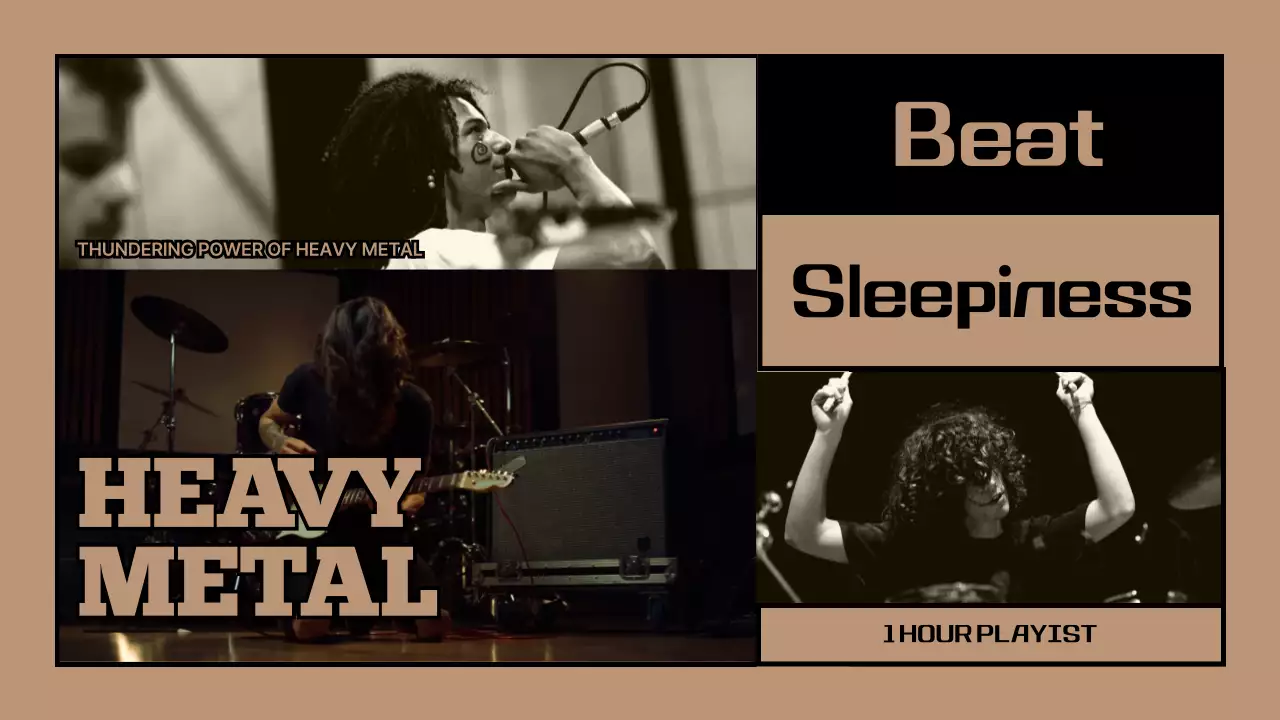 갈색과 검은색의 졸음운전 방지 헤비메탈 플레이리스트