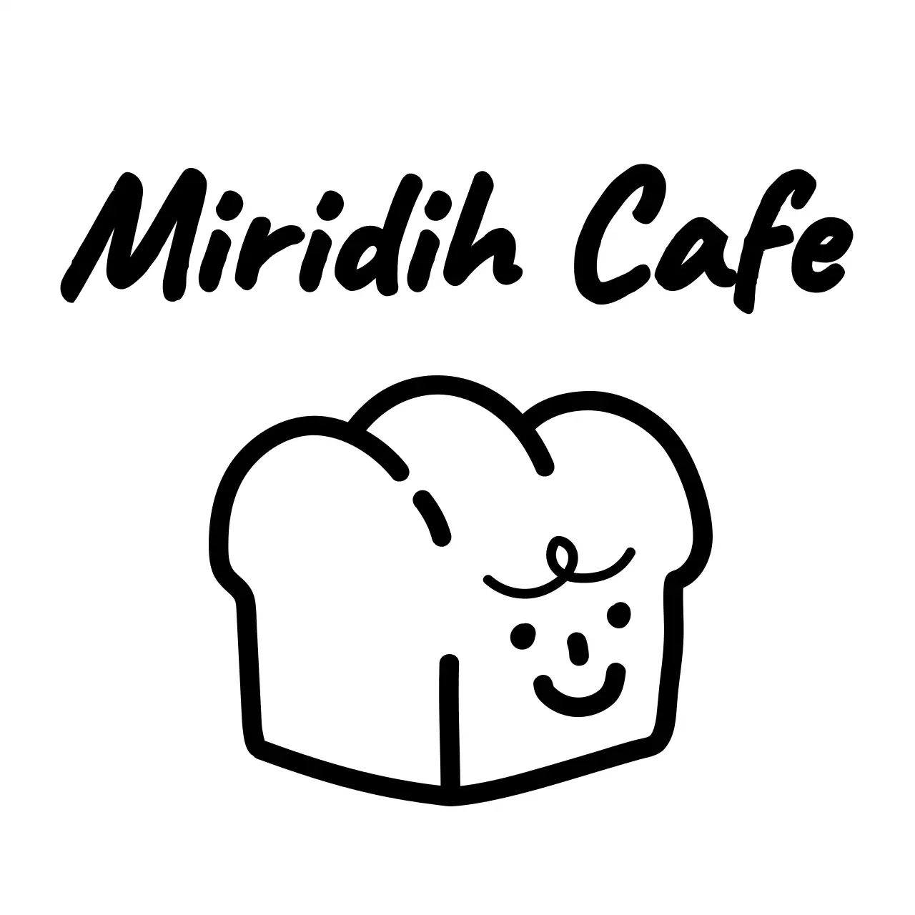 Simple and cute bread logo style cafe in black