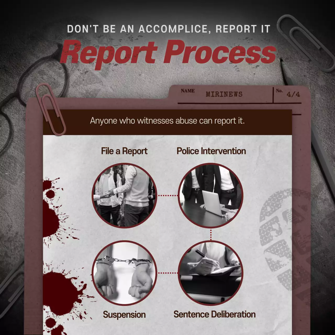 school violence in gray and red