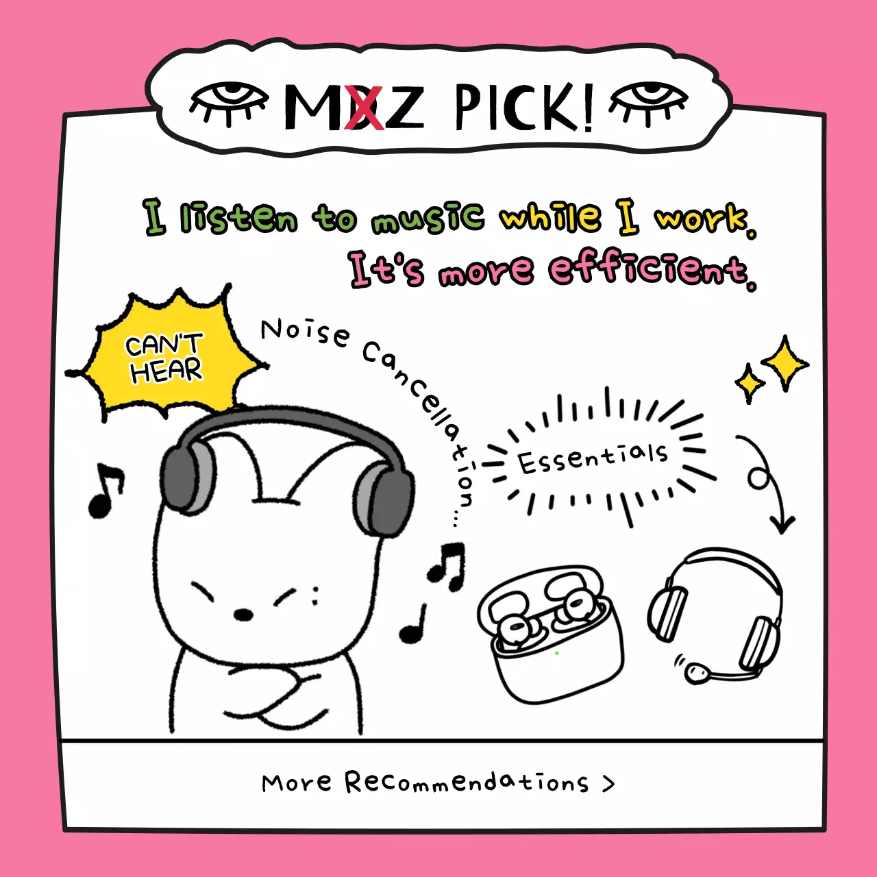 Pink Comic Music Promotion Social Media Post