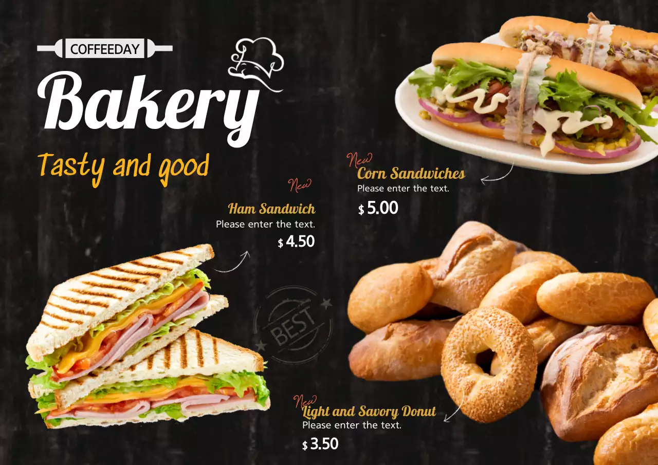 Black Modern Bakery Promotion Poster