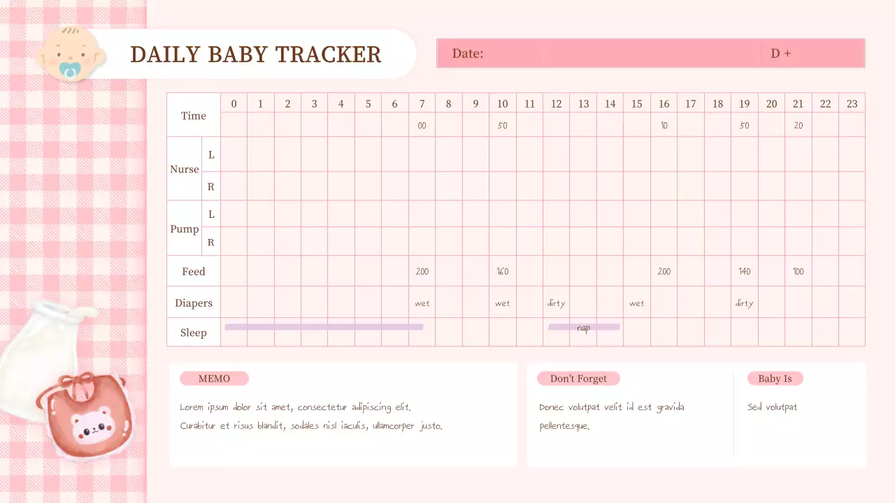 Pregnancy and parenting record theme in pink