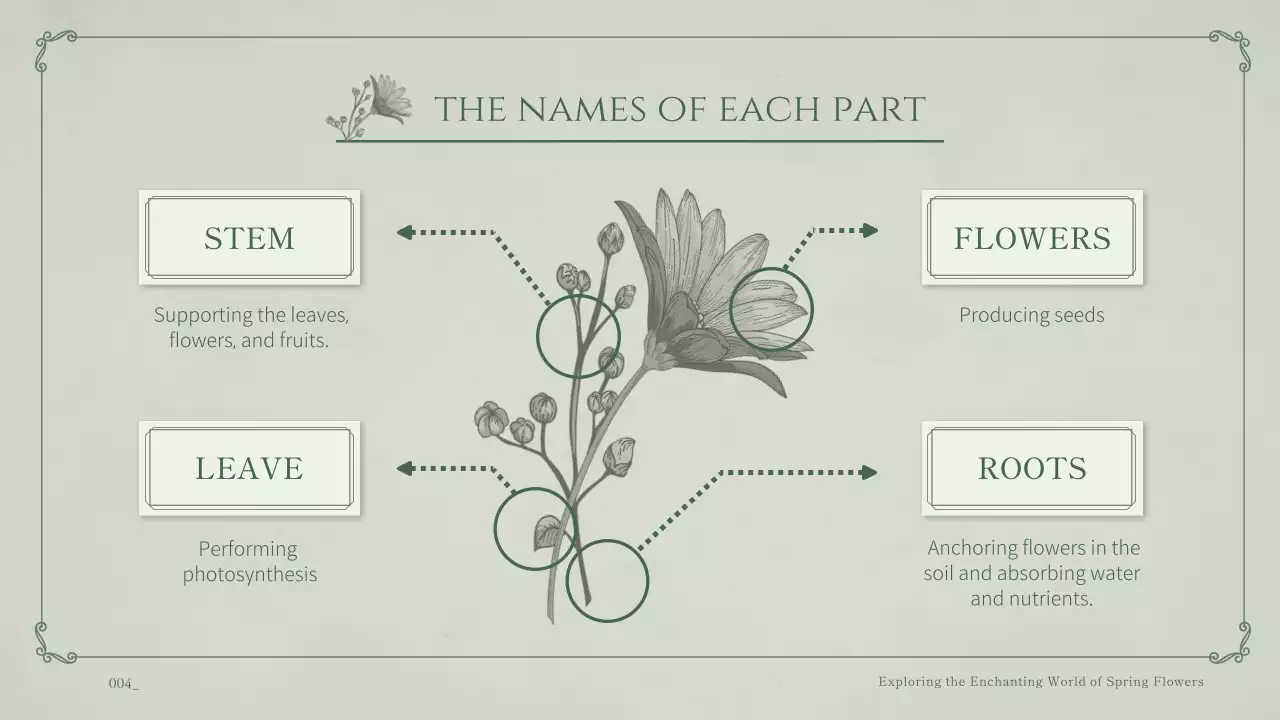 Tema musim semi bunga dengan latar belakang mint