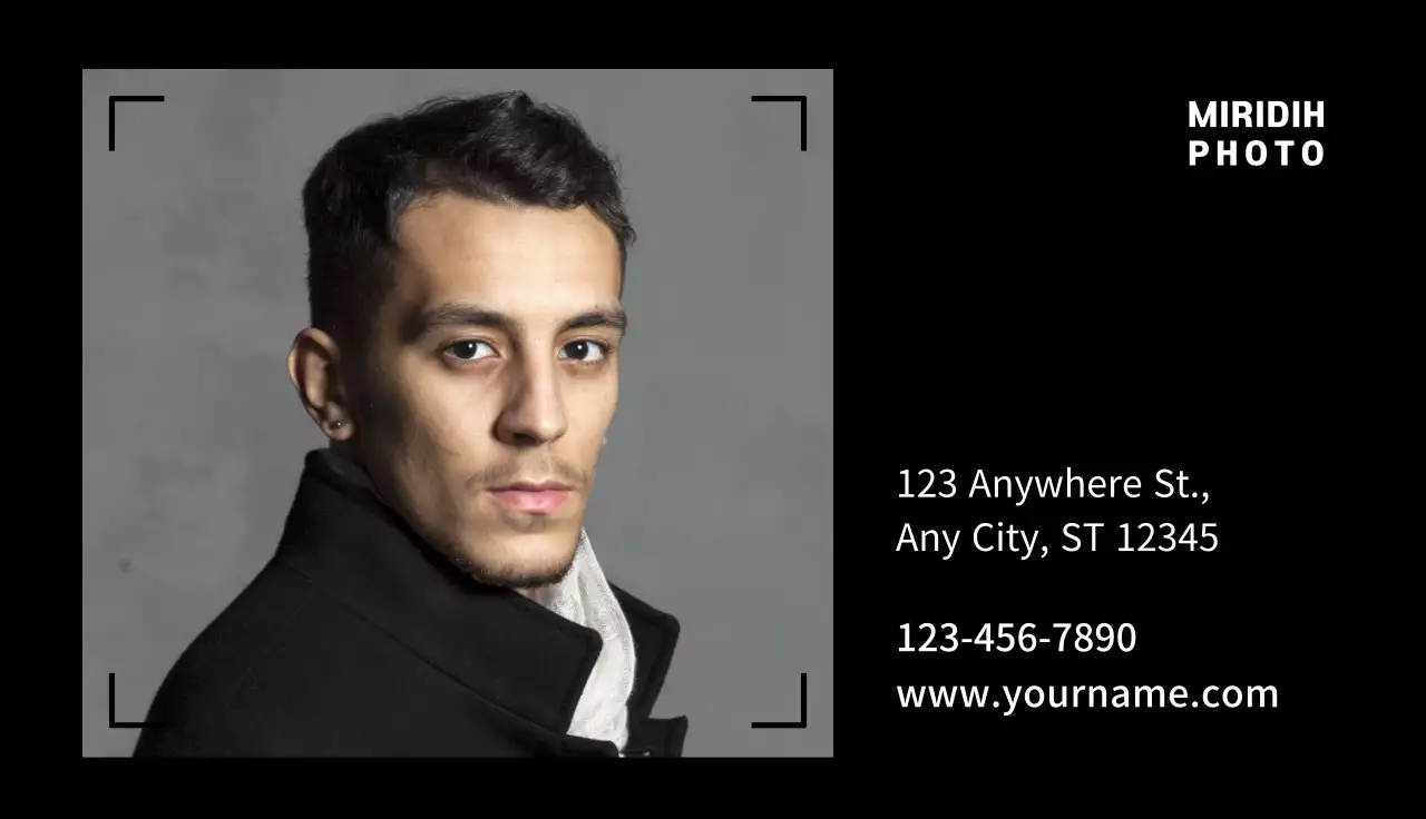 Black Professional Photography Business Card