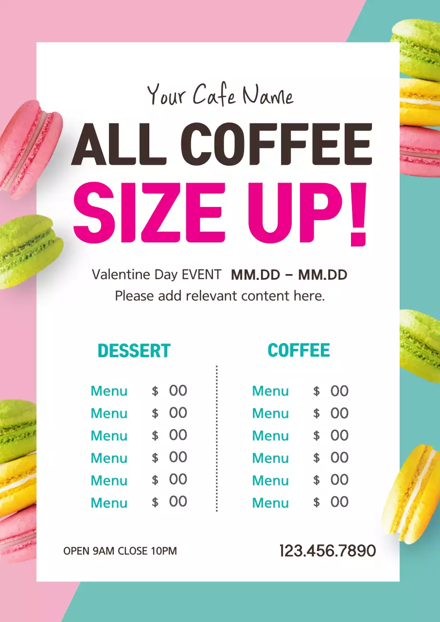 Pink Trendy Coffee Promotion Poster