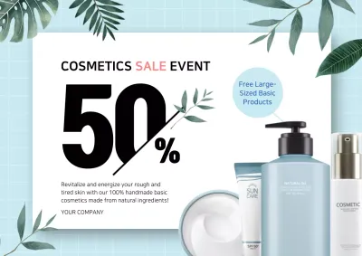 Blue Modern Cosmetics Promotion Poster