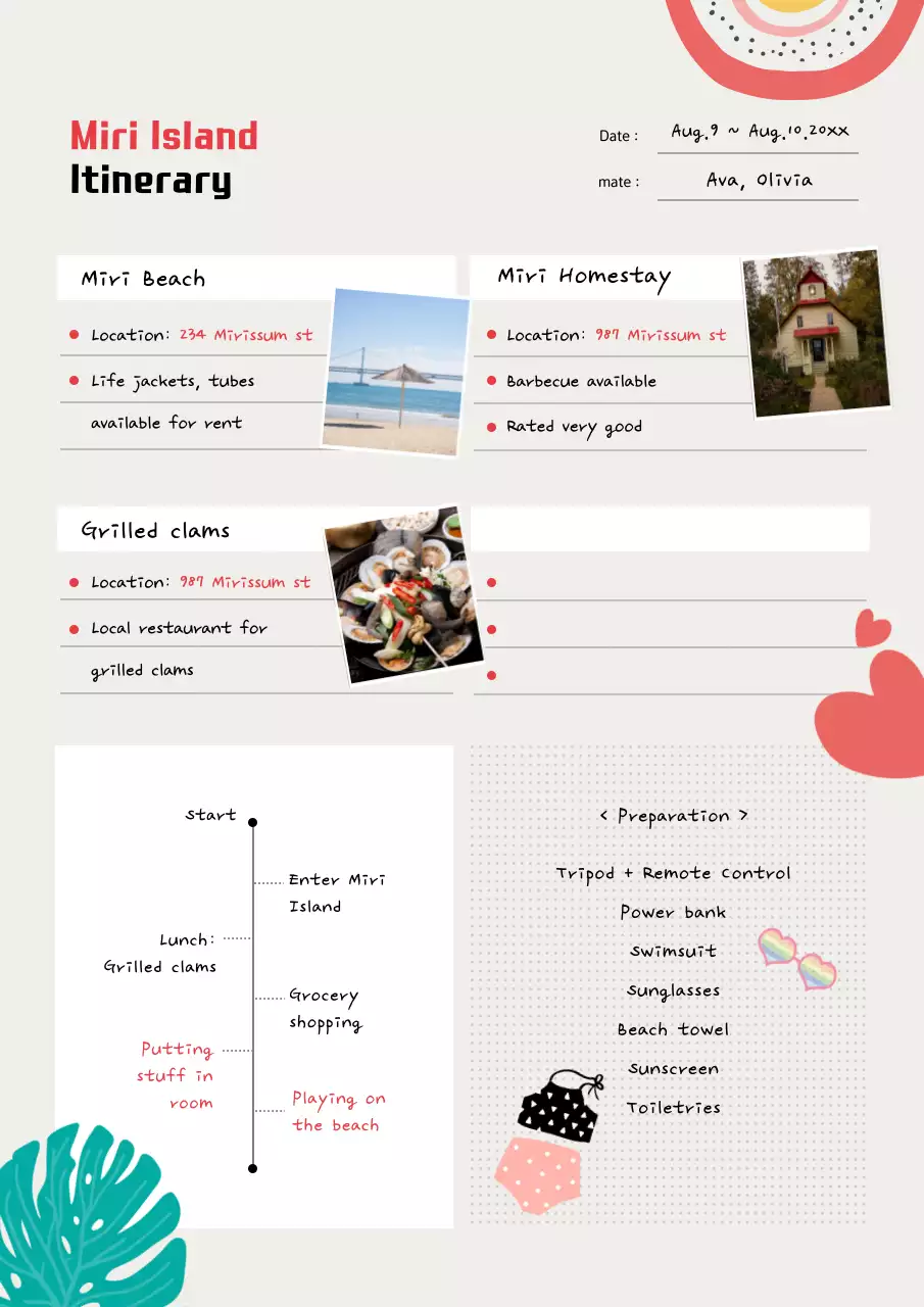 Beige Minimal Travel Planner