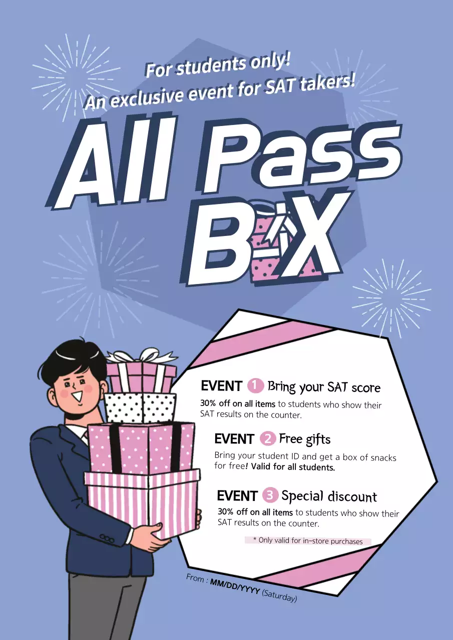 Blue Trendy Sat Event Promotion Poster