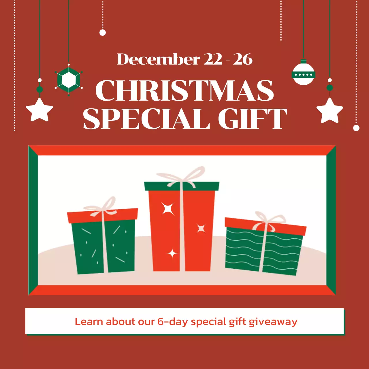 레드 전통 크리스마스 프로모션 소셜 미디어 게시물