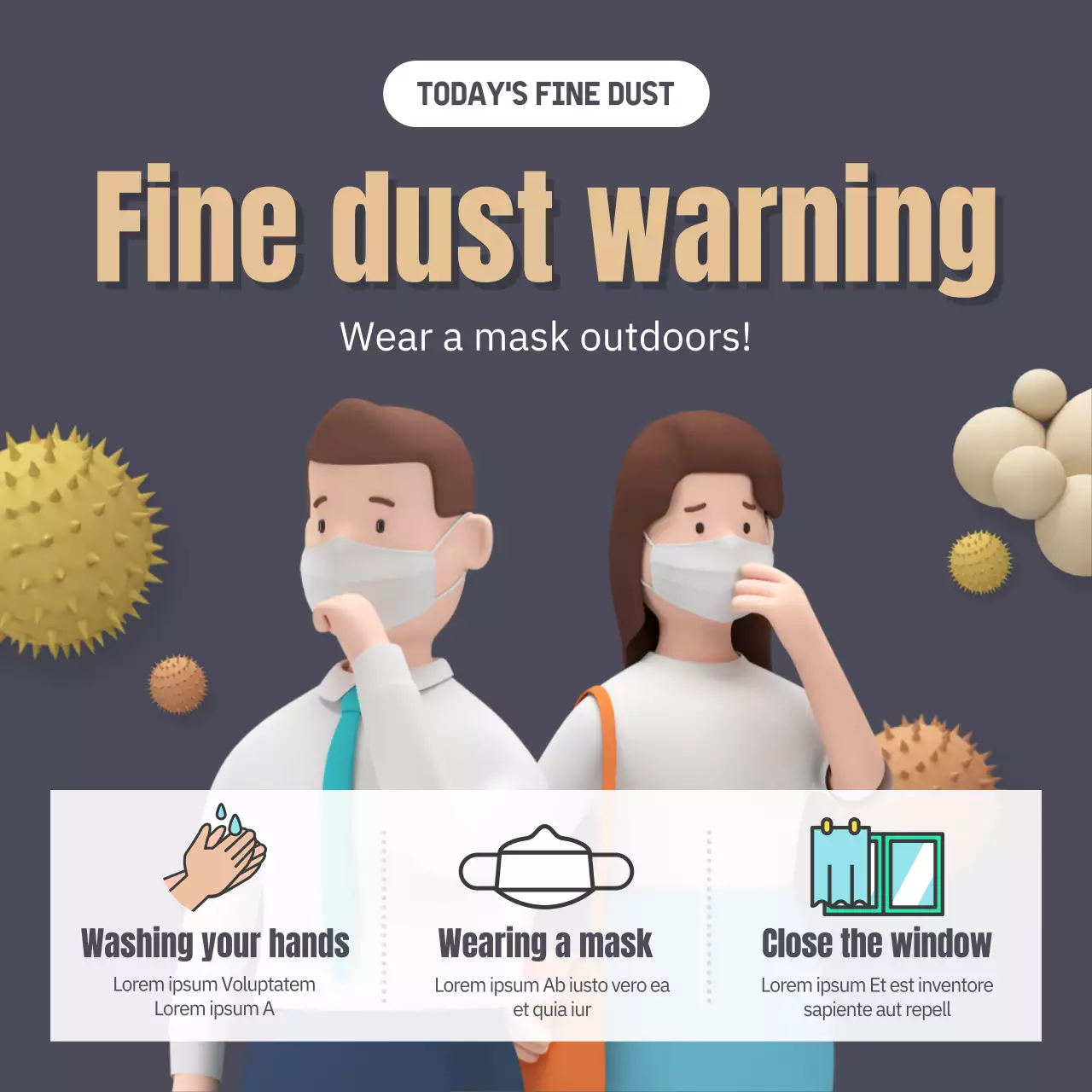 Grey Minimal Dust Notice Social Media Post