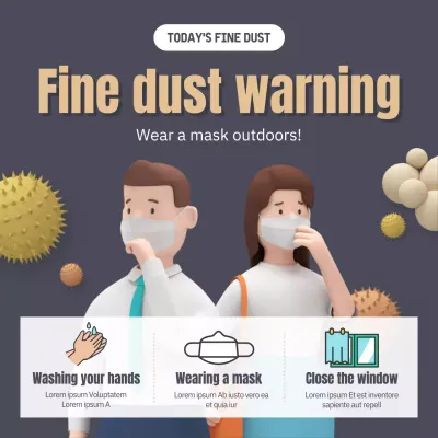 Grey Minimal Dust Notice Social Media Post