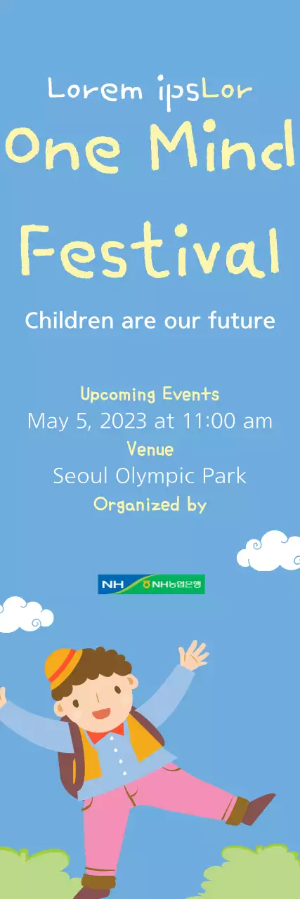 Banner de anúncio do festival Blue Playful