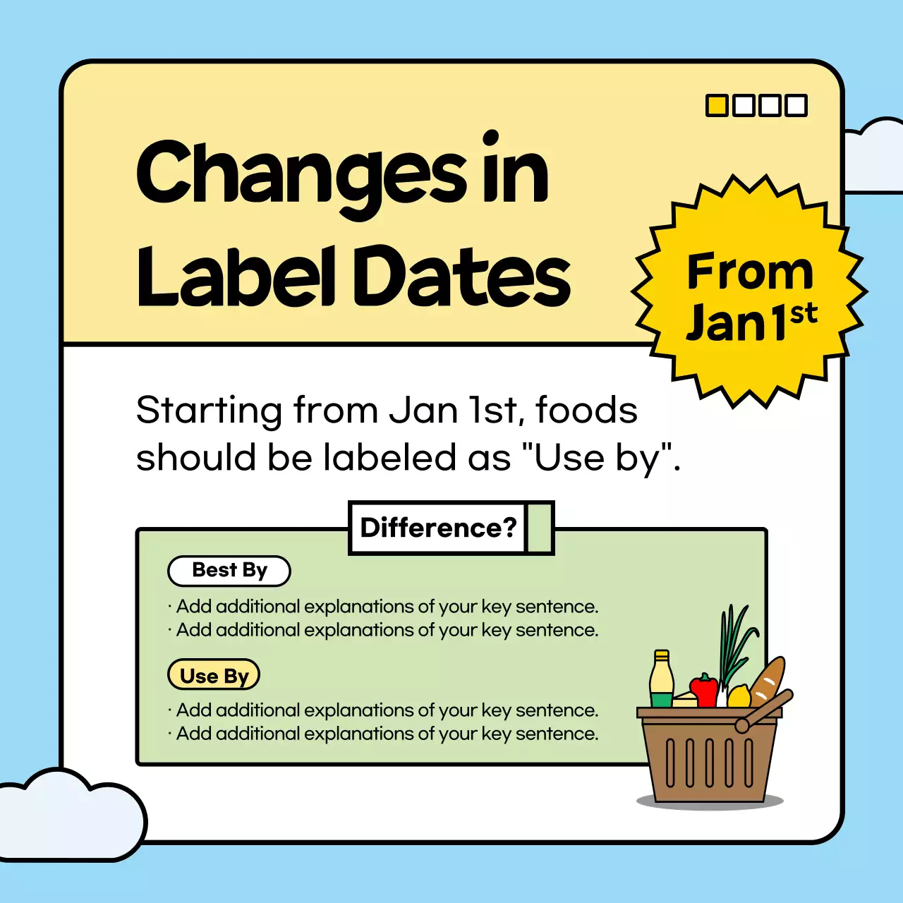 Introducing this year's policy changes with a cute bunny in a light blue and green color scheme