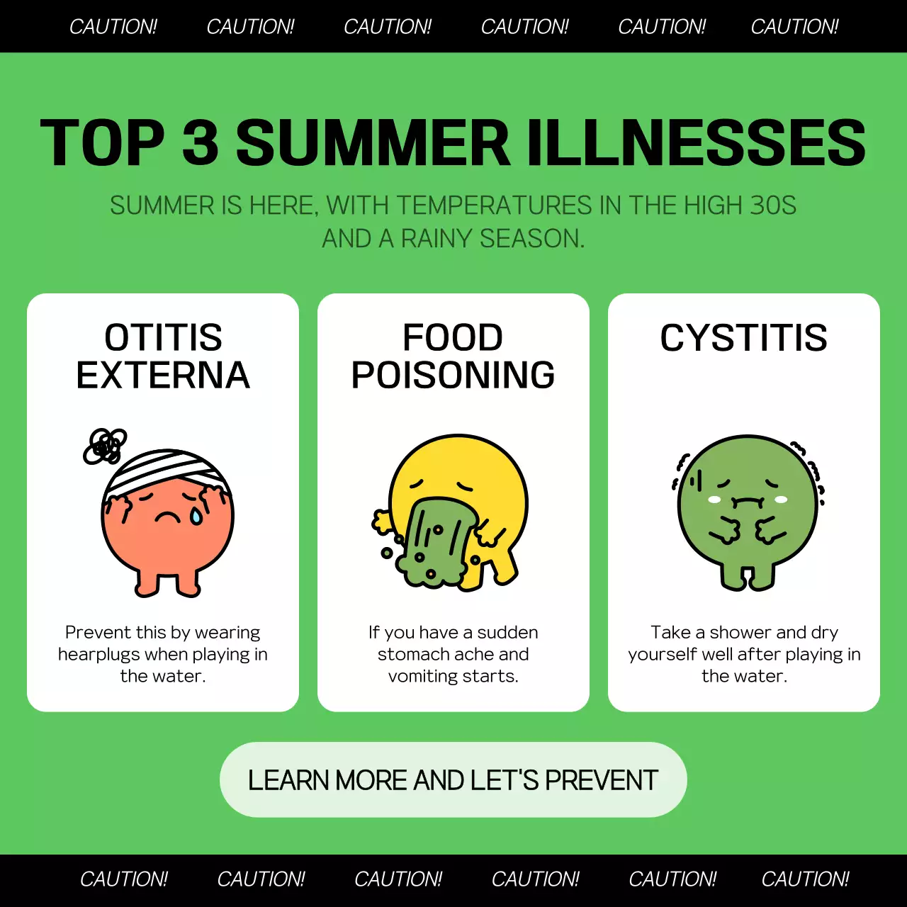 Green Simple Summer Health Guide 소셜 미디어 게시물