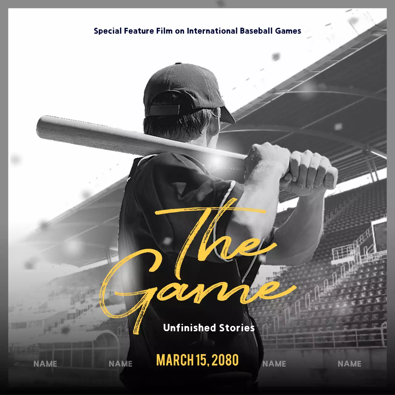 Baseball movie specials in black and yellow