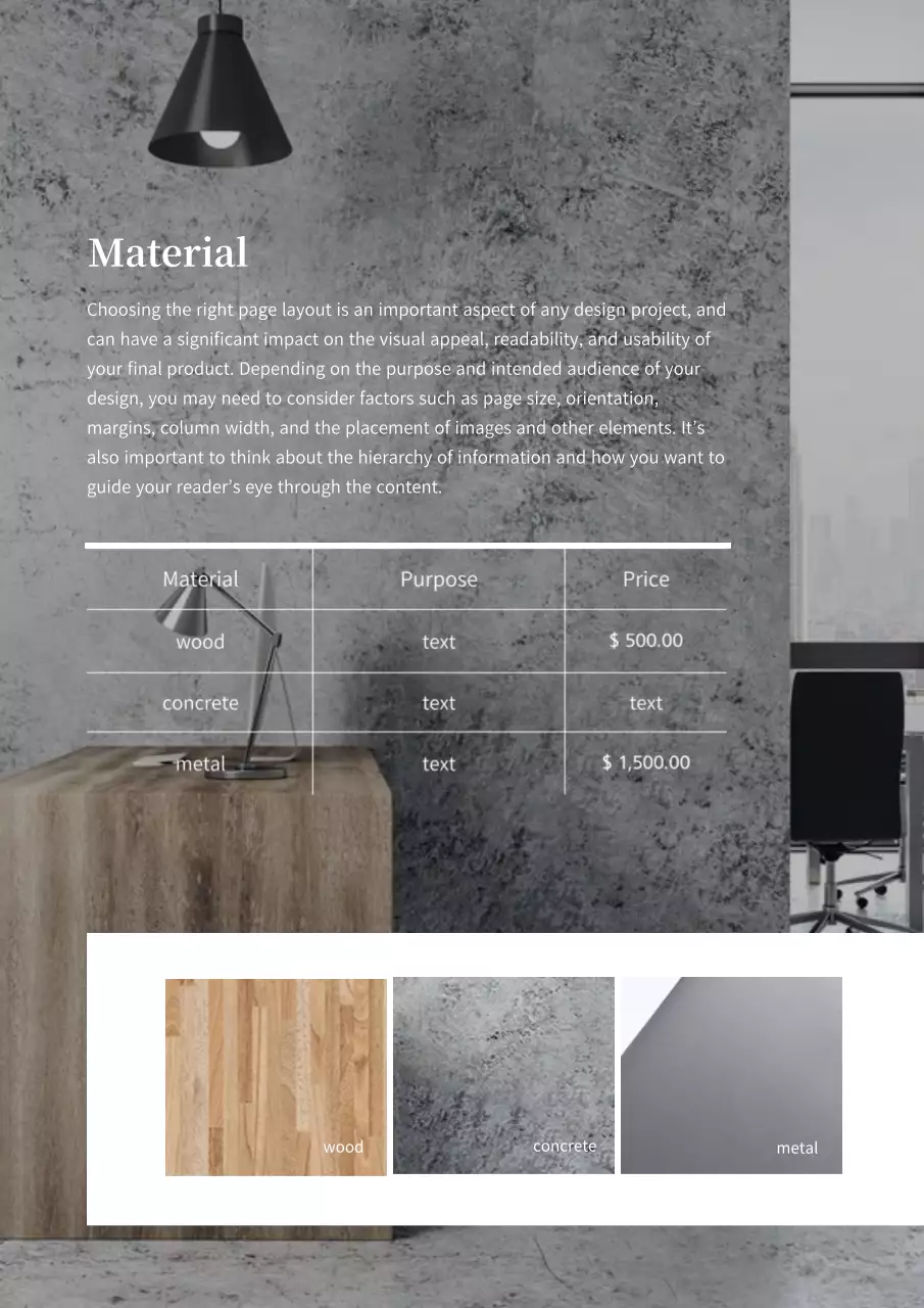 Green and Brown Interior Materials Portfolio Theme (Portrait Corporate Documentation)