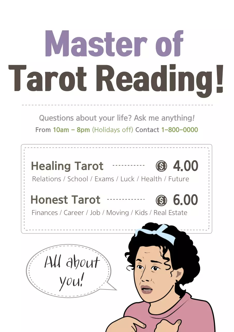 Purple Retro Tarot Promotion Poster