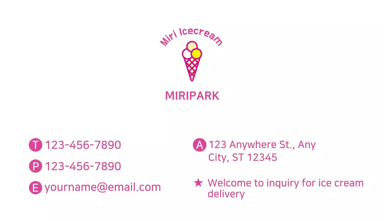 Lara Ice Cream Business Card