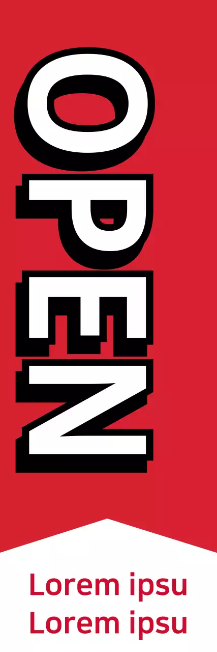 Banner vermelho de anúncio aberto em negrito