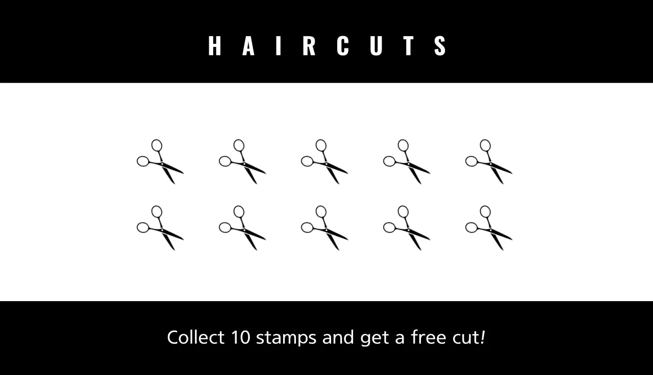 Black Minimal Haircut Business Card