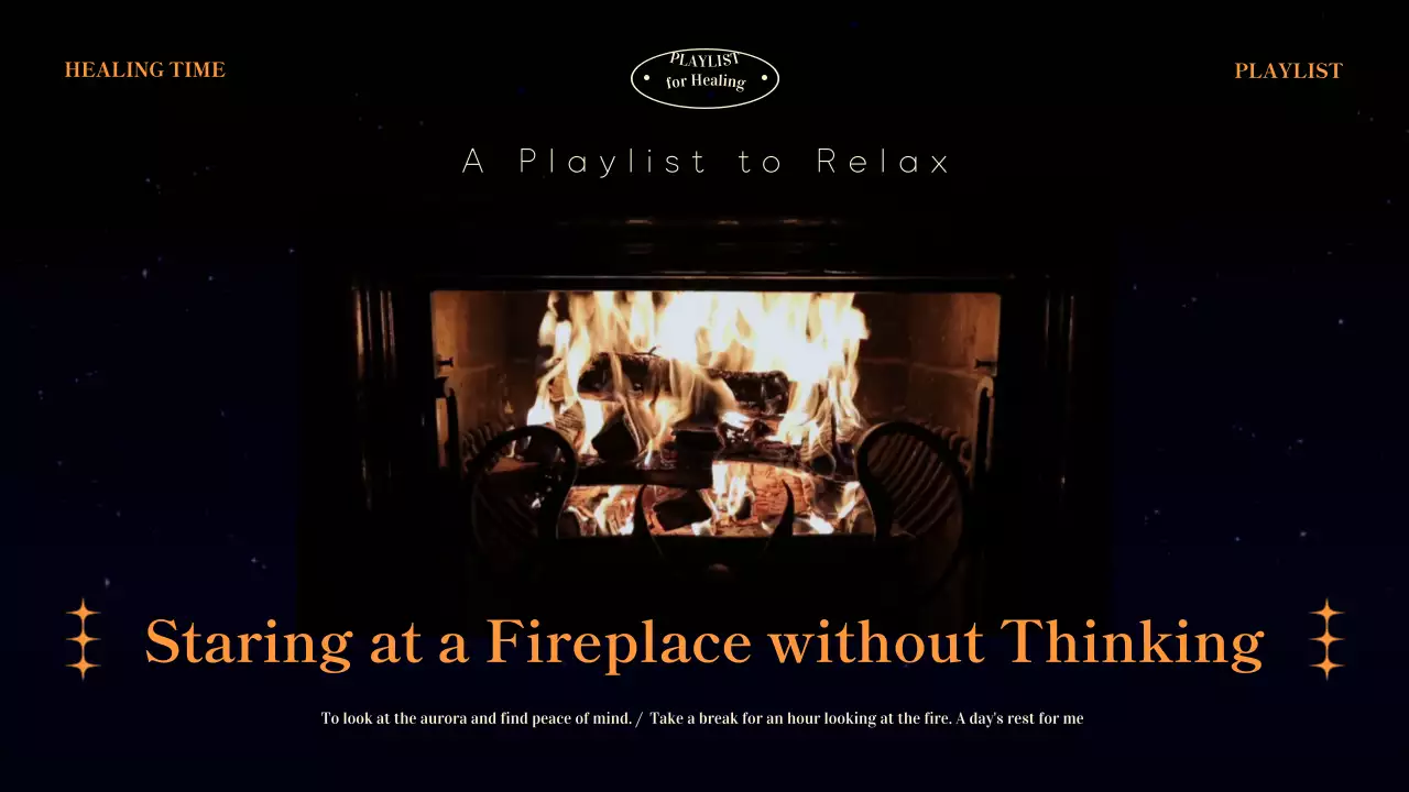 블랙 주황색 심플 모던한 불멍 힐링 타임 영상