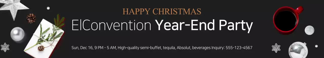 Banner de anúncio de festa elegante preto