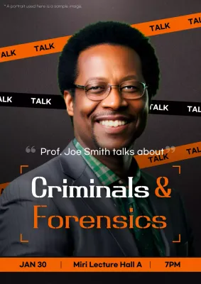 Black and red forensic expert lecture guide
