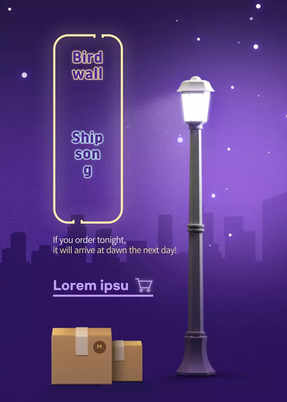 Cartaz de promoção de remessa moderna azul