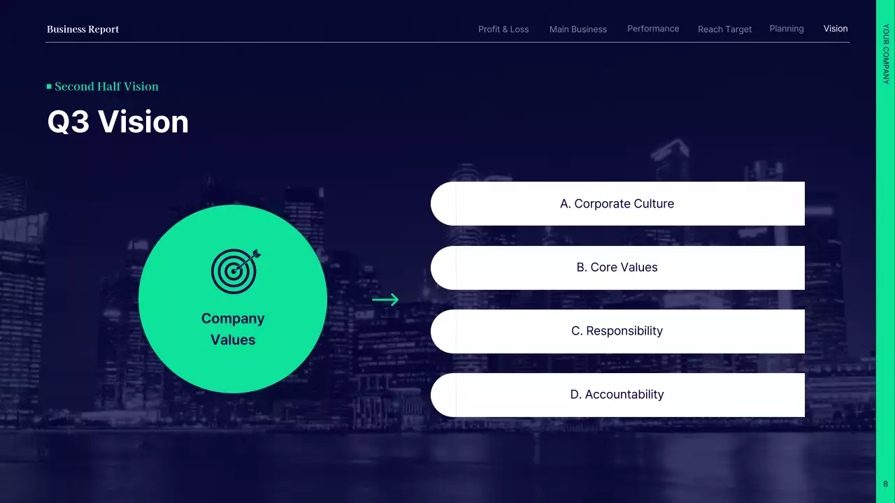 Navy Modern Business Report Presentation