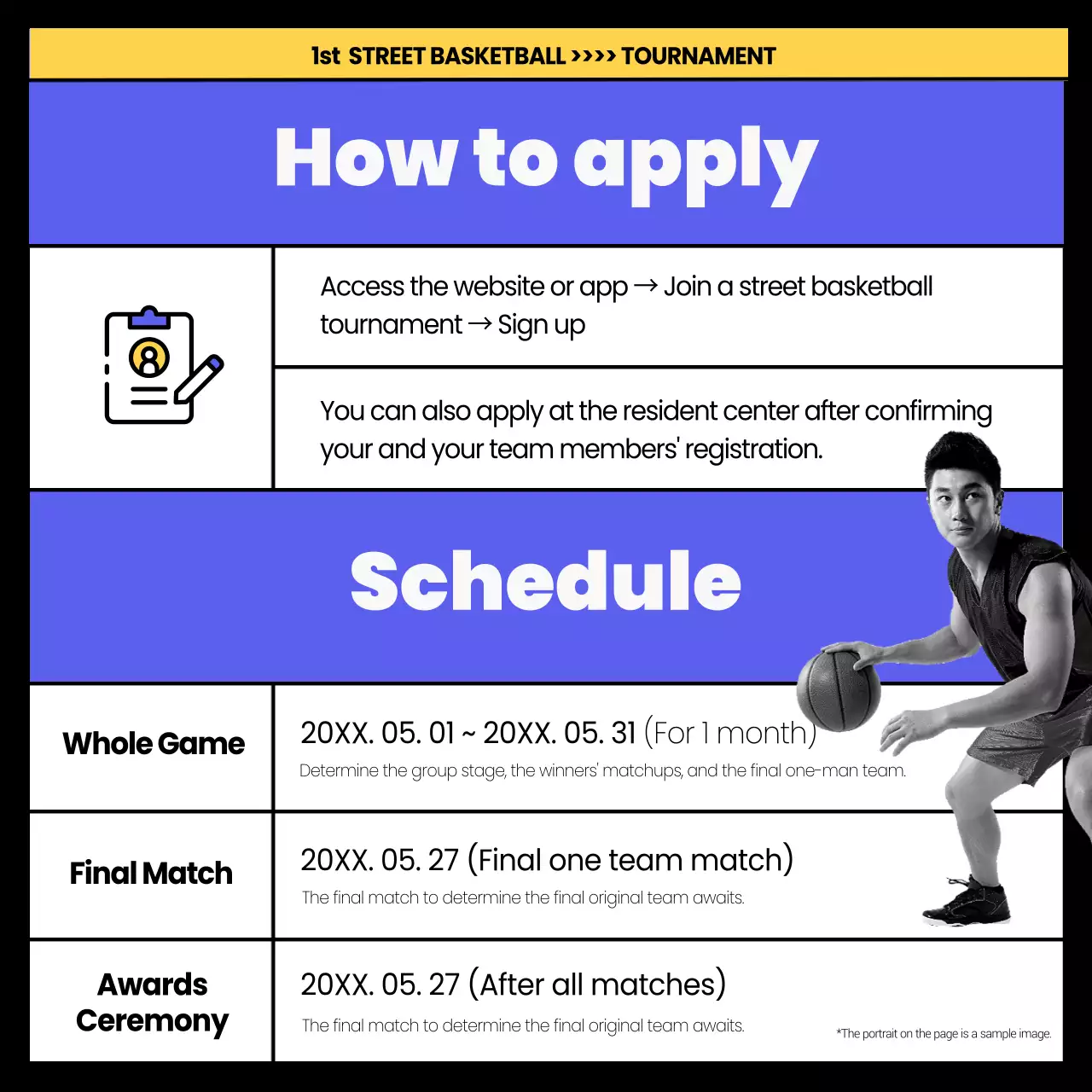 Blue Modern Basketball Event Promotion Instagram Carousel