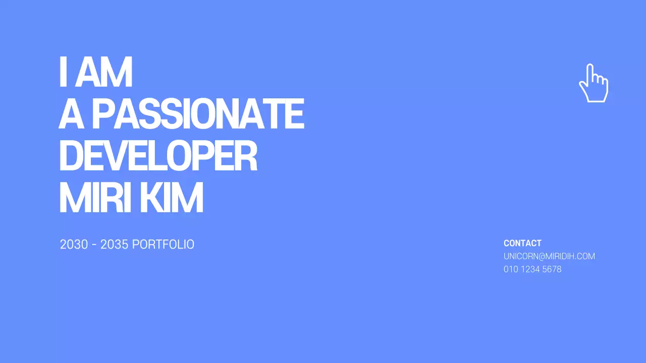 Developer portfolio in blue