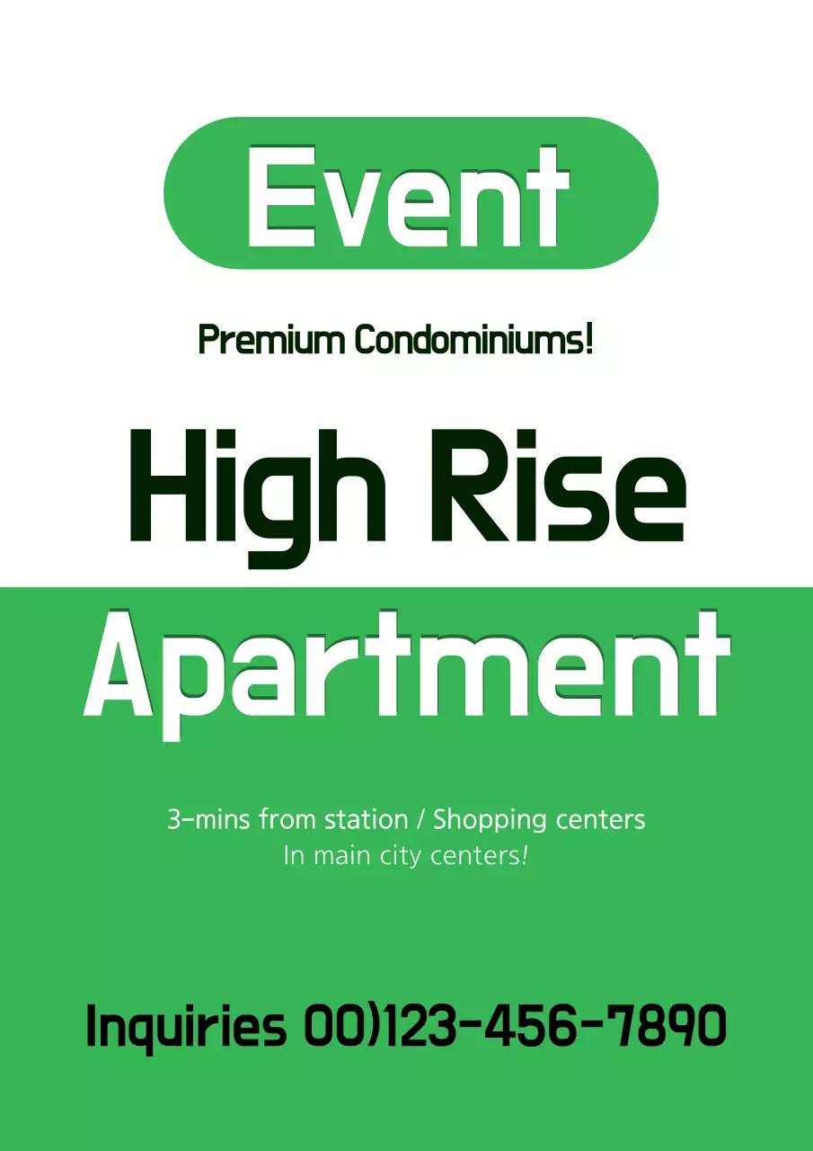Green Modern Apartment Promotion Poster