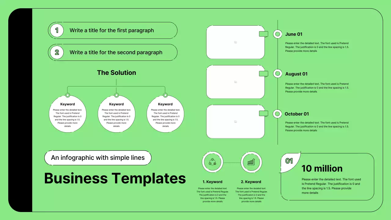 Business illustration with simple lines and green color