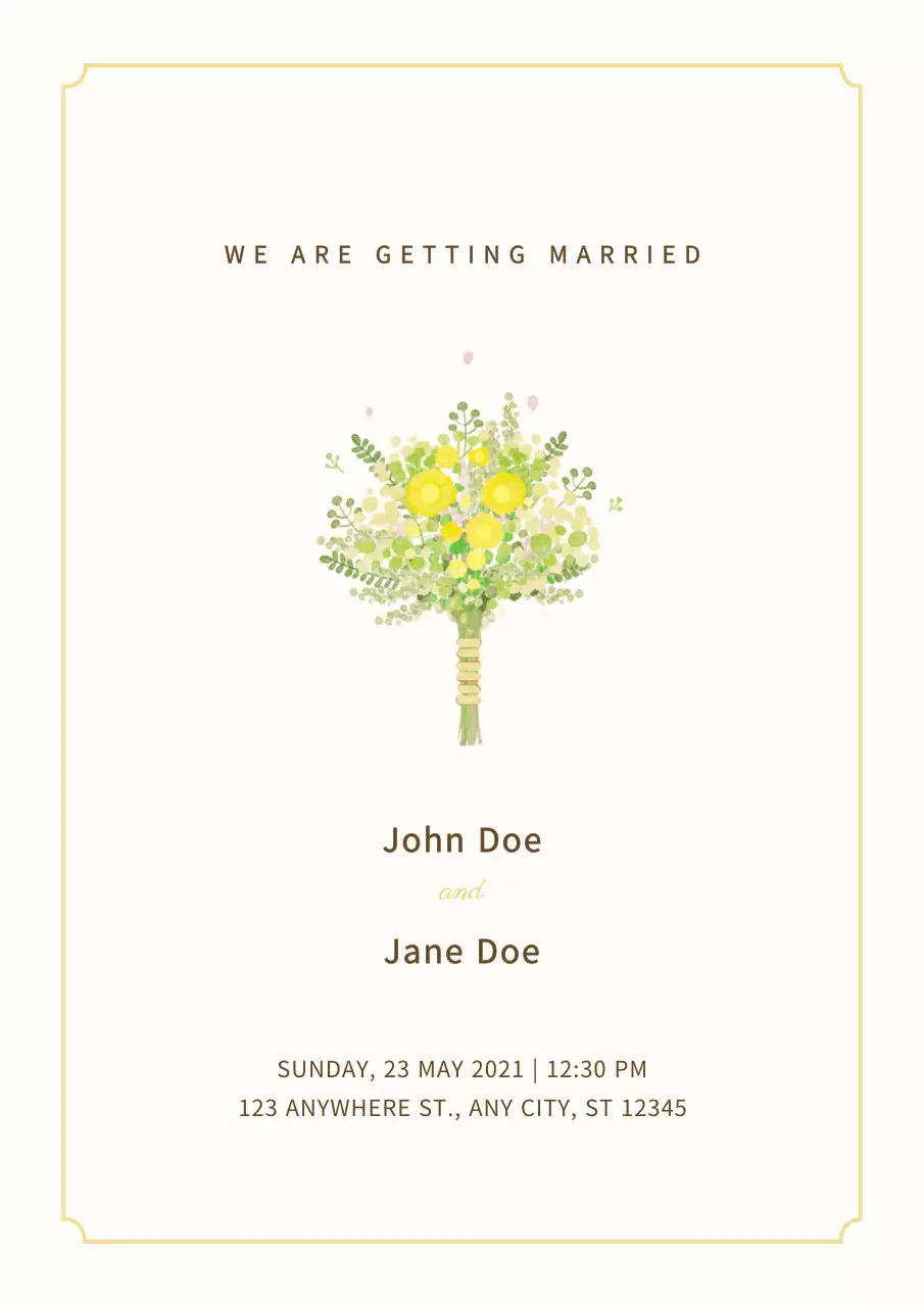 Beige Elegant Wedding Invitation Poster