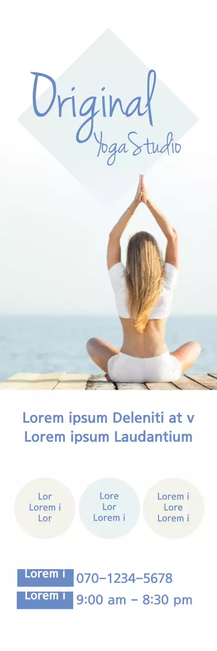 Banner de propaganda de ioga minimalista branco