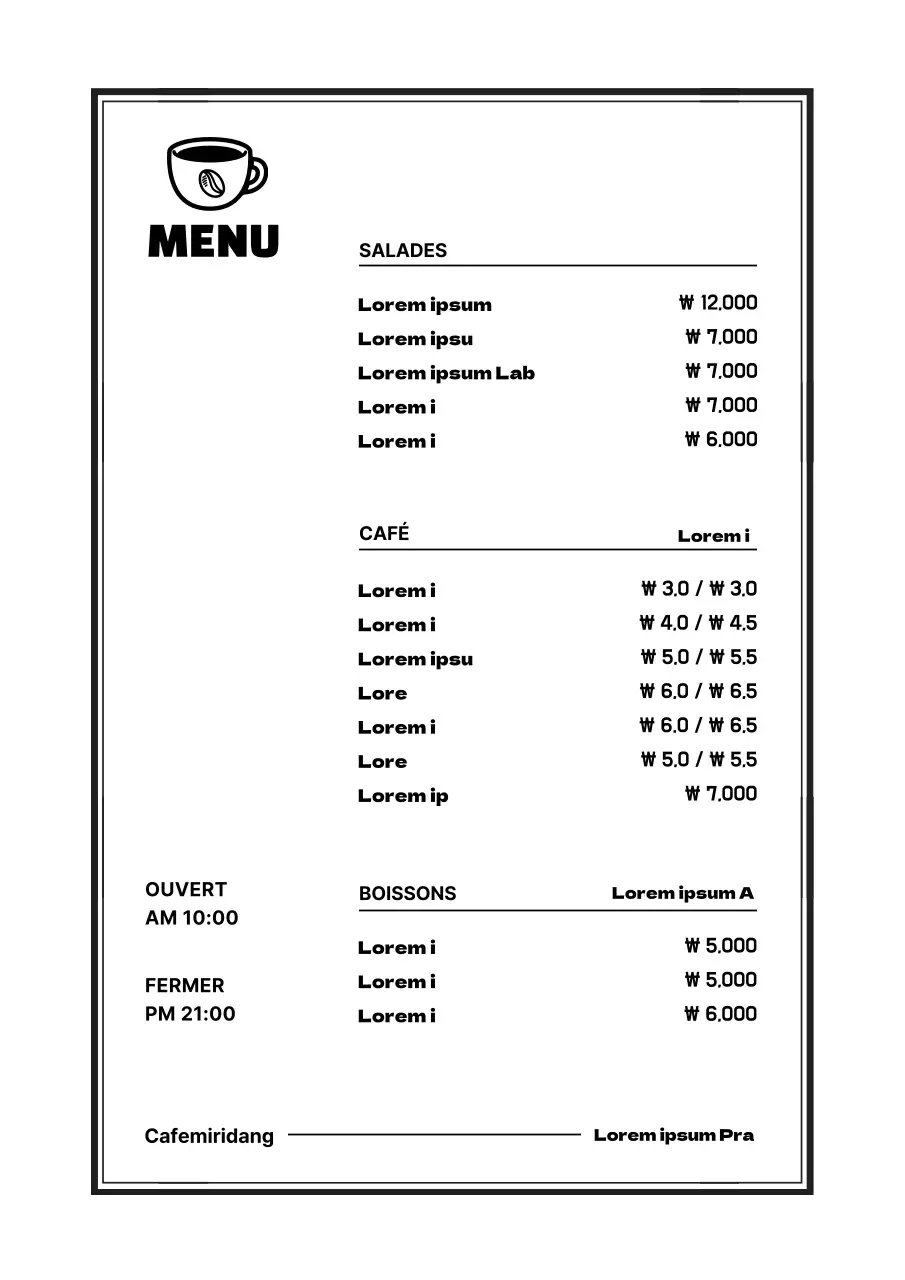 Tableau de menu de café_Seroposter