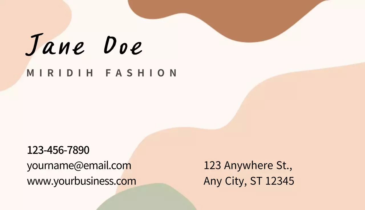 Beige Abstract Fashion Business Card