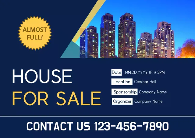 Poster Promosi Penjualan Rumah Modern Biru