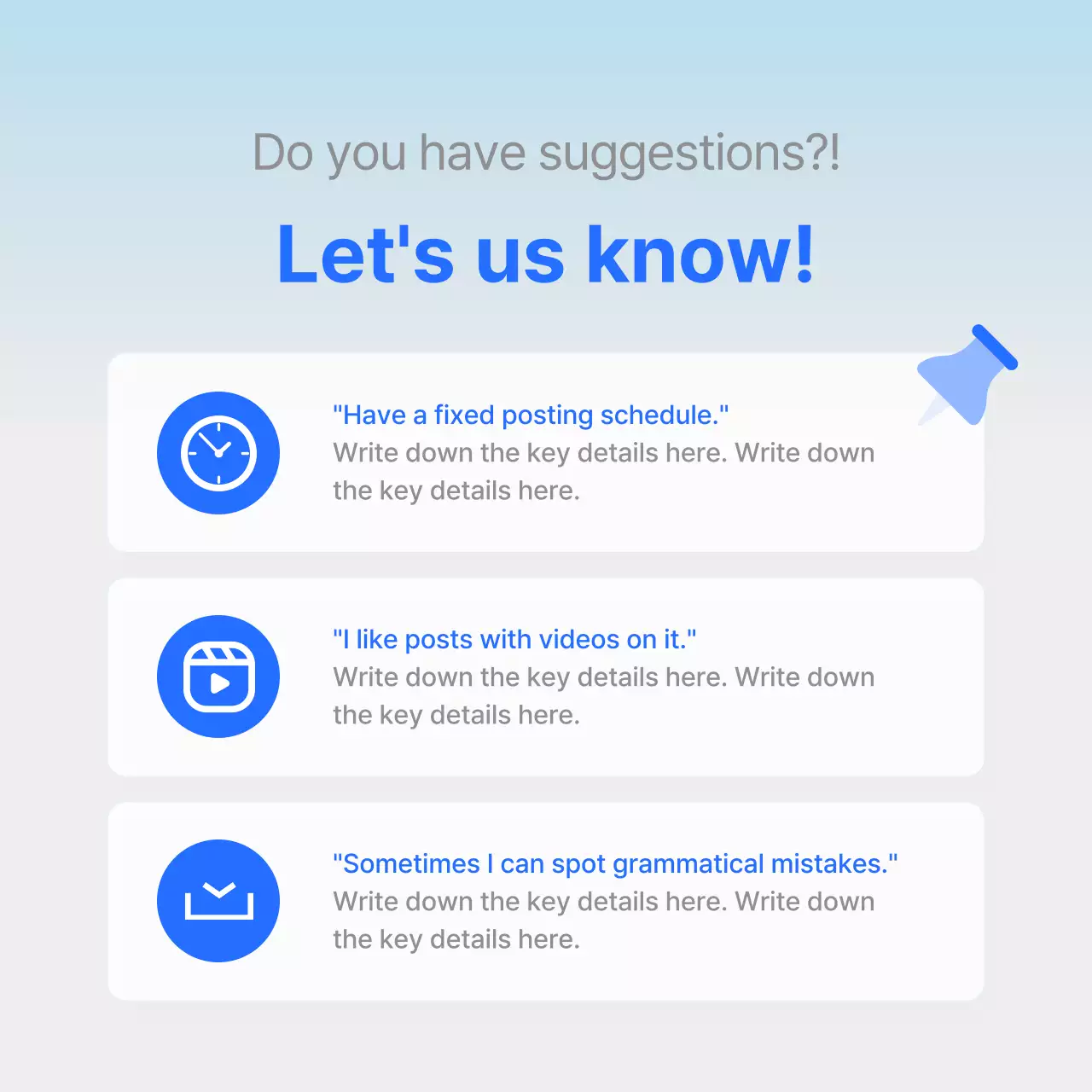 Satisfaction survey report with clear blue graph emphasis