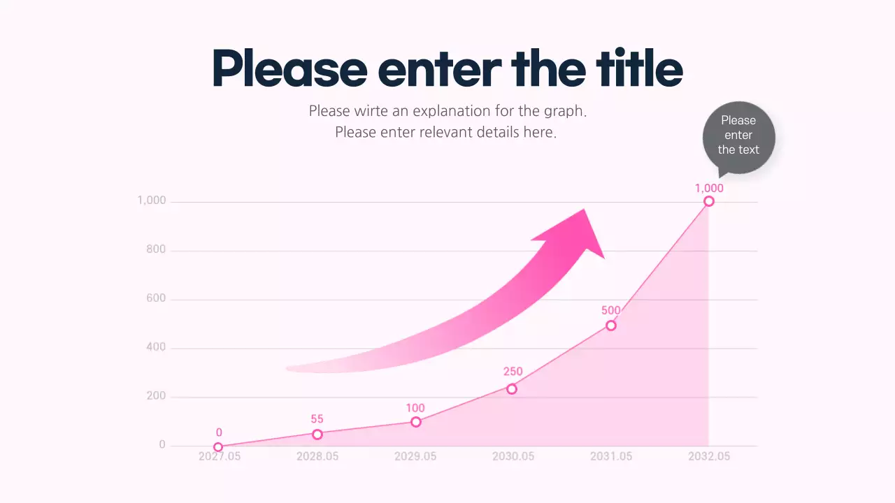 Pink, rising line graph