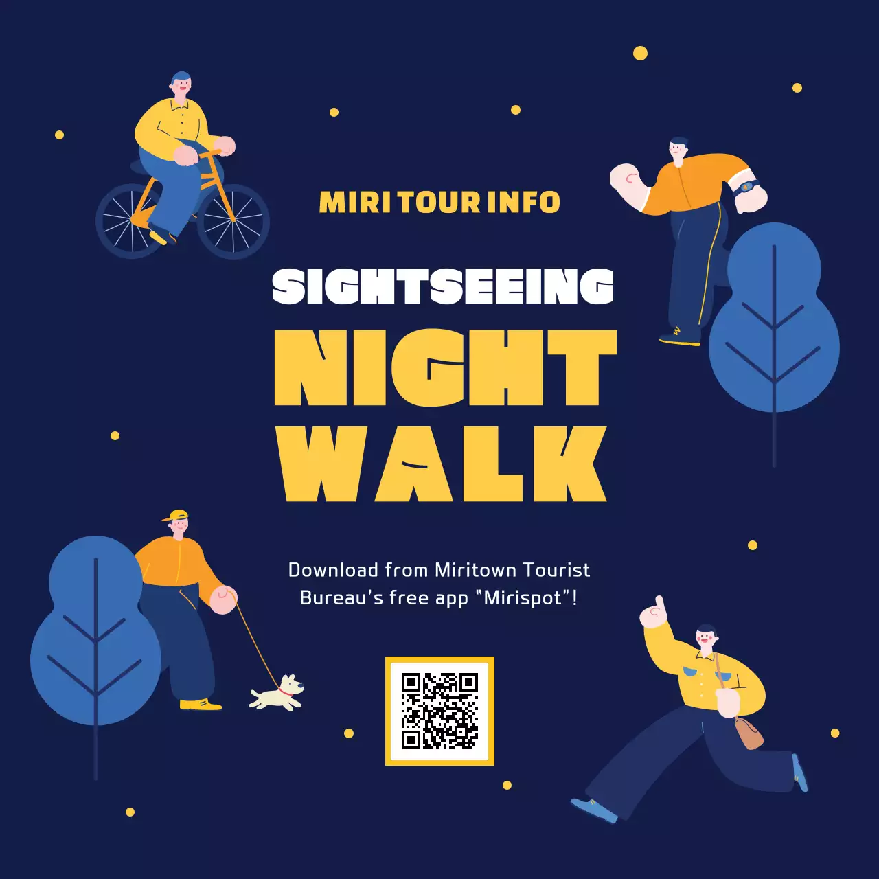 Introducing the Navy and Yellow Night Stroll attraction