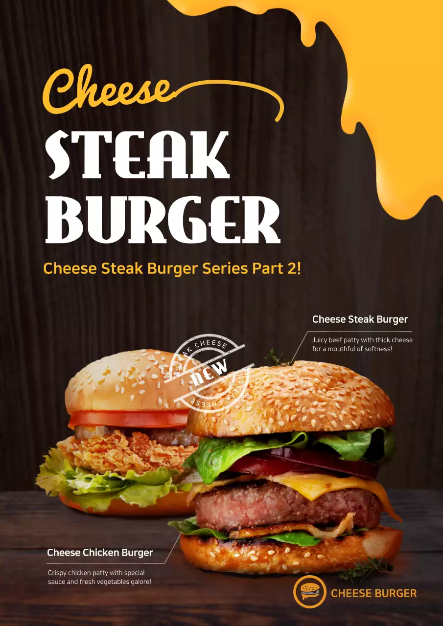 Brown Rustic Burger Promotion Poster