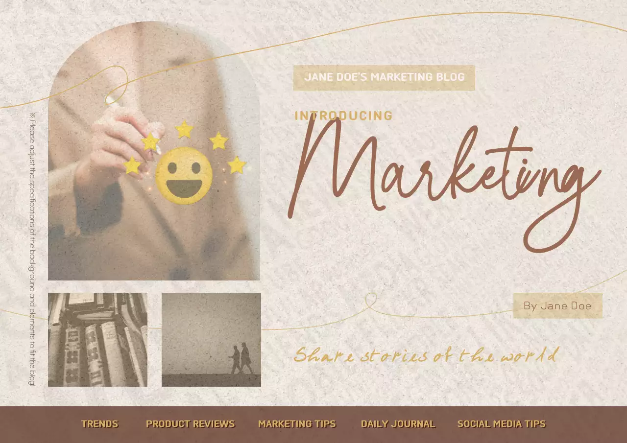 베이지 빈티지 마케팅 블로그 포스터