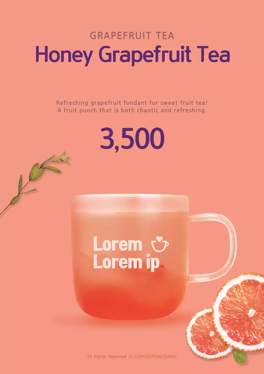 Coral Trendy Tea Promotion Poster