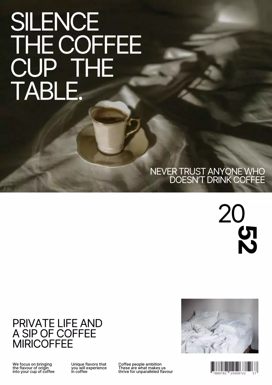 White and black cafe storefront poster