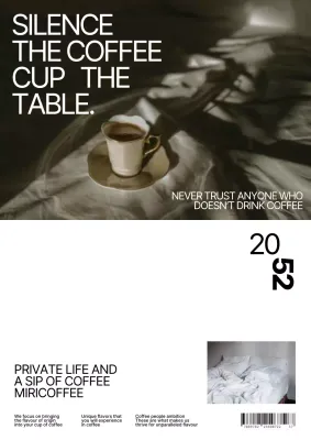 White and black cafe storefront poster