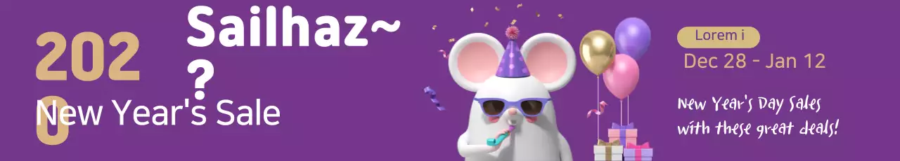 Faixa de promoção de ano novo da moda roxa