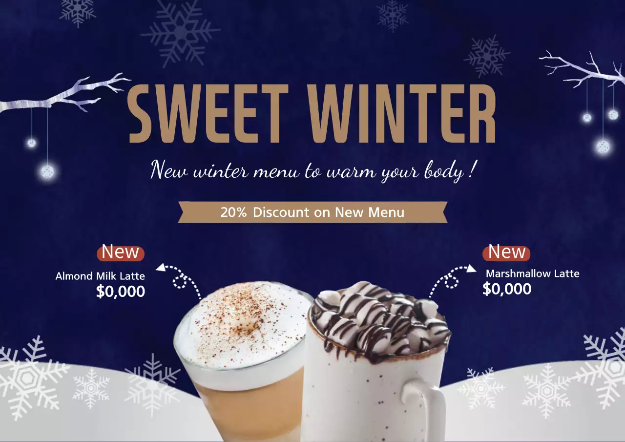 Navy Modern Winter Promotion Poster