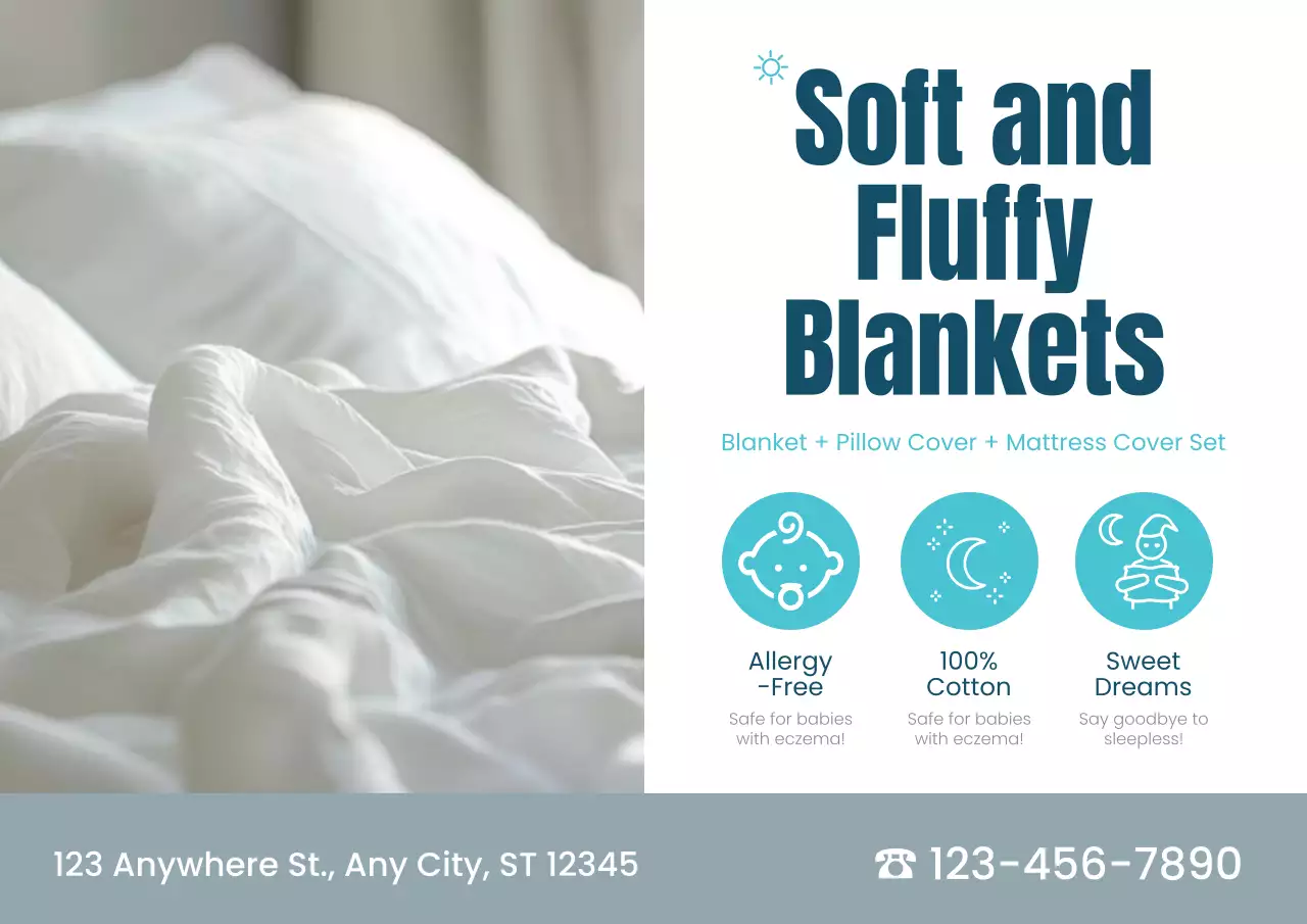 White Minimal Blanket Promotion Poster